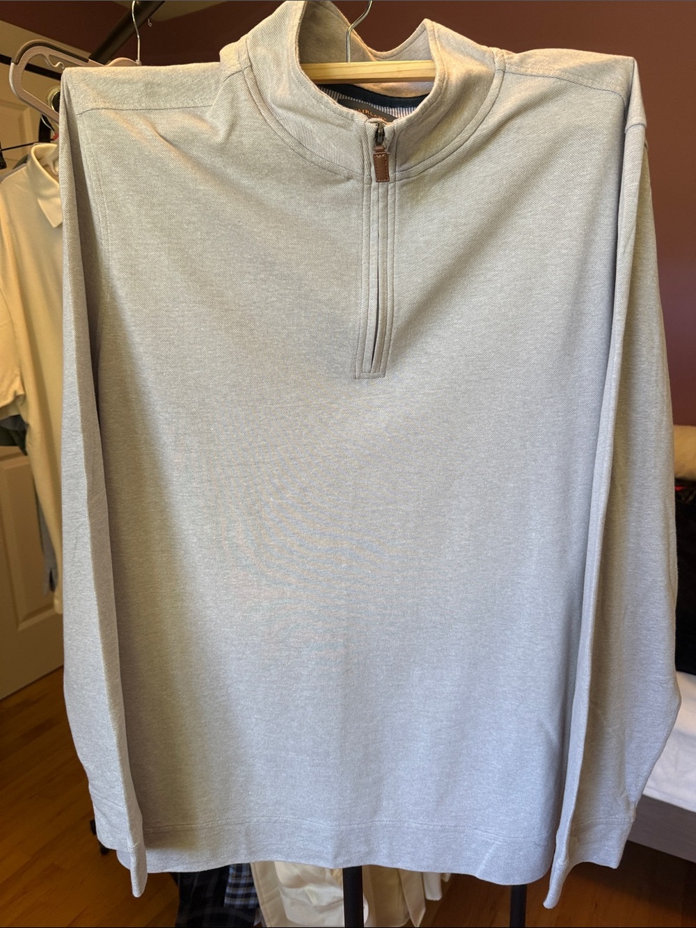 Men’s Light Gray Quarter‑Zip Sweater - Casual Layering